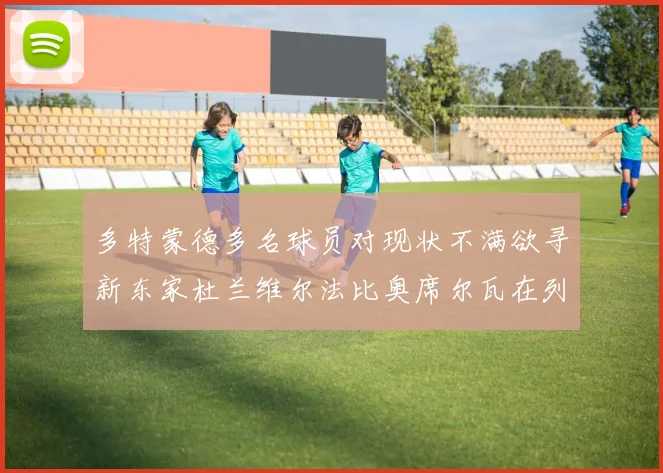 多特蒙德多名球员对现状不满欲寻新东家杜兰维尔法比奥席尔瓦在列